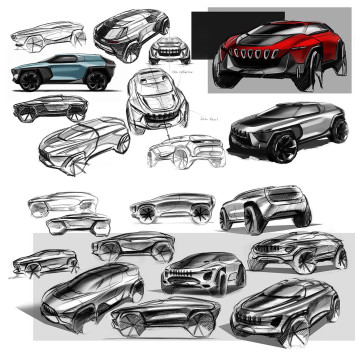Jeep Concept Design Sketches by Kefeng Liu