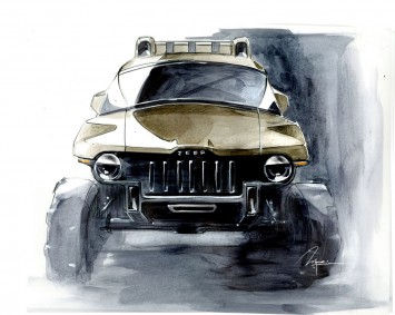 Jeep in the Face - design sketch by Mike Kim