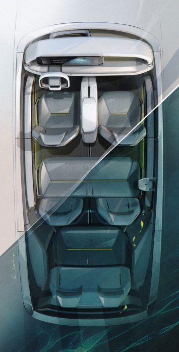 Kia Concept EV9 Interior Design Sketch Render