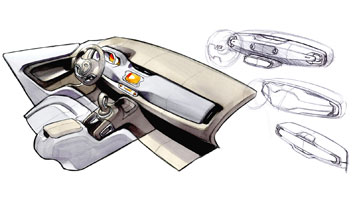 Kia Sportage Interior Design Sketch