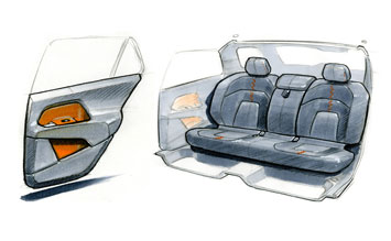 Kia Sportage Interior Design Sketch