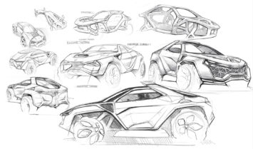 Lamborghini Caillet Concept Design Sketches