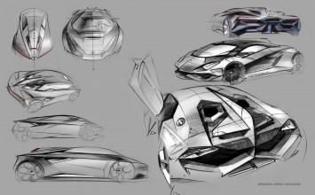 Lamborghini Perdigon Concept Design Sketches