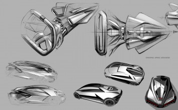 Lamborghini Perdigon Concept Design Sketches