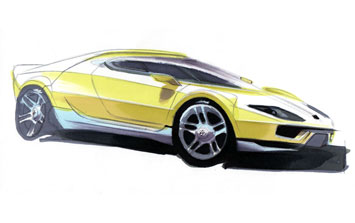 Lancia Stratos Design Sketch