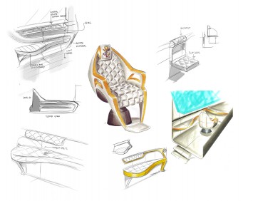 Lexus RX 450h Popemobile Concept - Interior Design Sketches