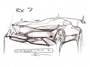 Mazda RX 7 Concept Design Sketch by Darby Barber