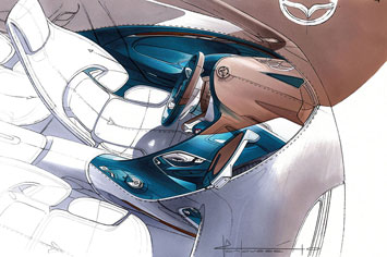 Mazda Shinari Concept Interior Design Sketch
