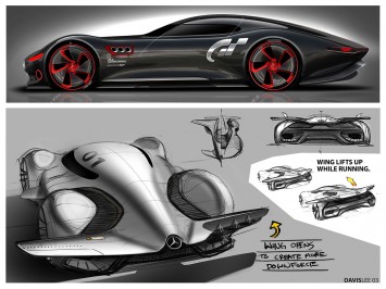 Mercedes-Benz AMG Gran Turismo Concept Design Sketches by Davis Lee