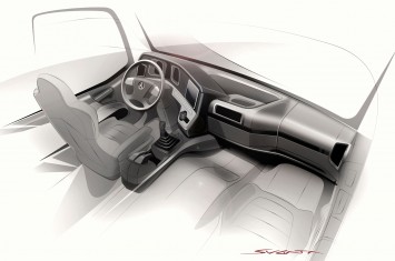 Mercedes-Benz Arocs Interior Design Sketch
