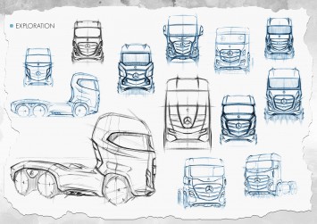 Mercedes-Benz Axor Truck Concept Design Sketches