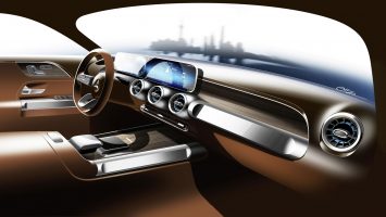Mercedes-Benz Concept GLB Interior Design Sketch Render
