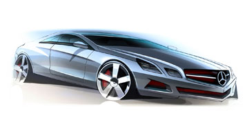 Mercedes-Benz E Class Coupe Design Sketch