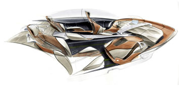 Mercedes-Benz F800 Style Interior Design Sketch