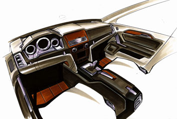 Mercedes-Benz GLK Interior Design Sketch