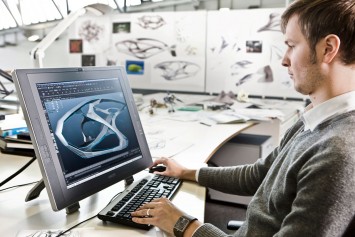 Mercedes-Benz interior designer working on the Cintiq