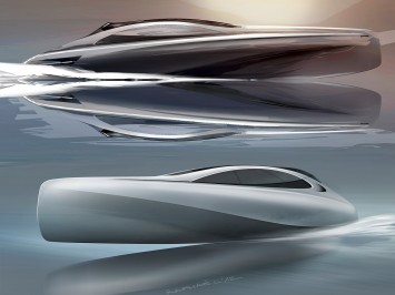 Mercedes-Benz Silver Arrows Motor Yacht Design Sketch