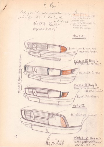 Mercedes-Benz SL - 1968 study for a possible radiator grille