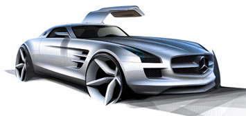 Mercedes-Benz SLS AMG Design Sketch