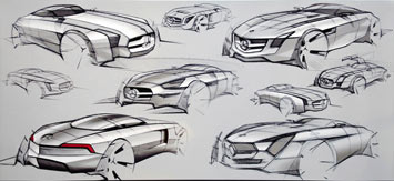 Mercedes-Benz SLS AMG Design Sketches