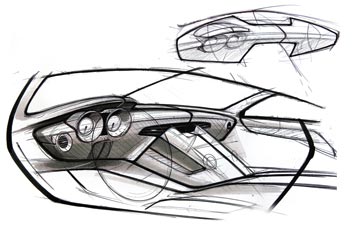 Mercedes-Benz SLS AMG Interior Design Sketch