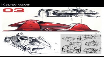 Mercedes Silver Arrow Concept Design Sketches