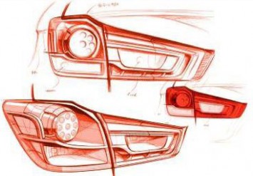 Mitsubishi ASX Tail-light Design Sketches