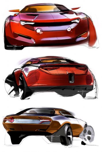 Muscle Car Concept Design Sketches by Ivan Borisov
