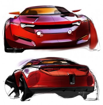 Muscle Car Concept   Design Sketches by One O