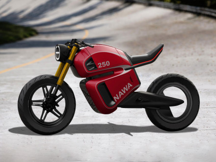 NAWA Racer is a futuristic café racer-inspired e-motorbike