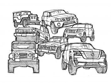 Nissan Patrol Heritage Coloring Design Sketch