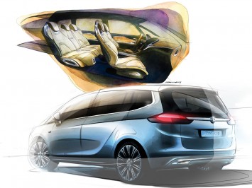 Opel Zafira Tourer Concept Design sketches