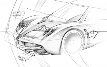 Pagani Huayra Design Sketch