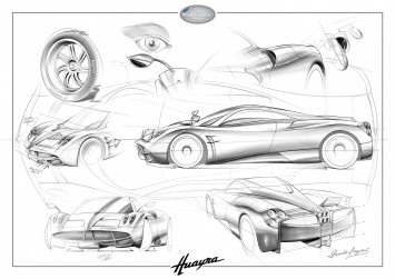 Pagani Huayra Design Sketches