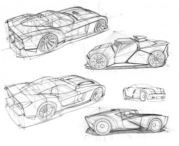 Perspective Car Design Sketches by Scott Robertson