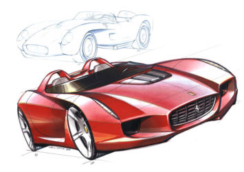 Pininfarina Rossa Concept Design Sketches by Ken Okuyama