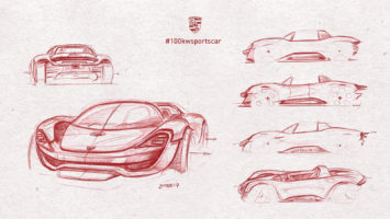 Porsche 100kW Sportscar Concept by Robin Ritter Design Sketches