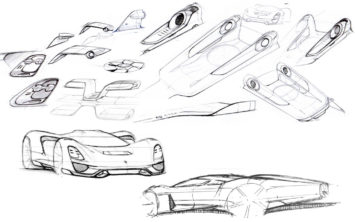 Porsche 908-04 Concept Design Sketches