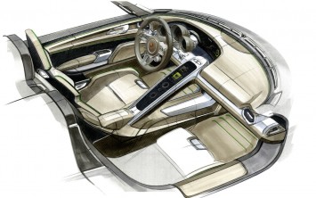 Porsche 918 Spyder Interior Design Sketch