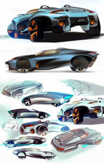 Porsche Concept Design Sketch by Yury Zamkovenko
