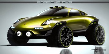 Porsche DKR Concept Design Sketch by Alan Derosier