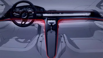 Porsche Mission E Concept Interior Design Sketch Render