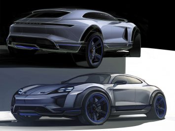 Porsche Mission E Cross Turismo Concept Design Sketches