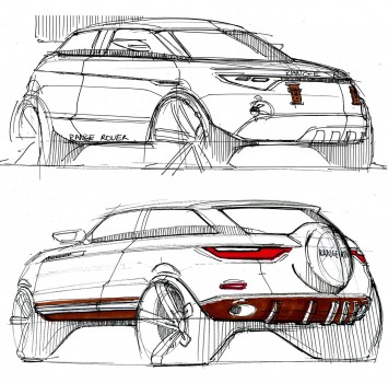 Range Rover Evoque - Exterior Leather Design Sketch by Pierre Andlauer