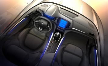 Renault Megane Interior Design Sketch Render by Jun Kishi