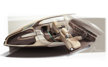 Rolls-Royce Sweptail Interior Design Sketch Render