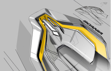 Scania Interior Design Sketches by Arash Karimi