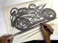 Sketching motorcycles with markers