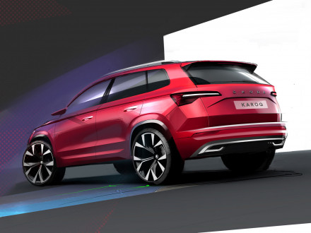 Škoda previews updated Karoq with design sketch renders