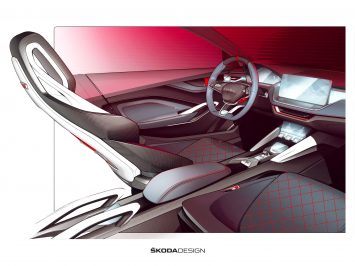 Skoda Vision RS Concept Interior Design Sketch